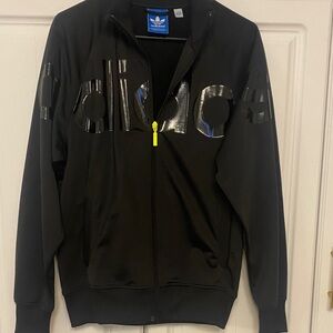 adidas Black Performance Jacket with Yellow Accent